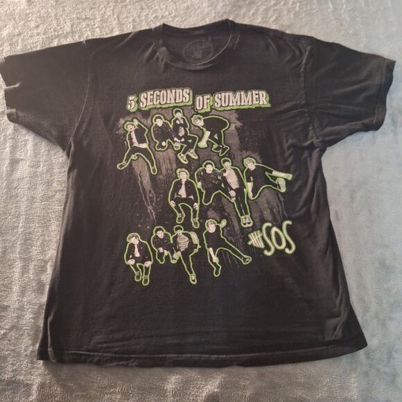 5 Seconds of Summer Pop Band Official T-Shirt Size XL Black Cotton Short Sleeves - Picture 1 of 6